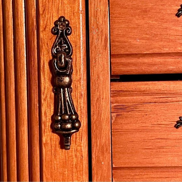 Mele and Co Vintage Wooden Jewelry Box w mirror, velvet lined drawers side doors - Picture 11 of 15